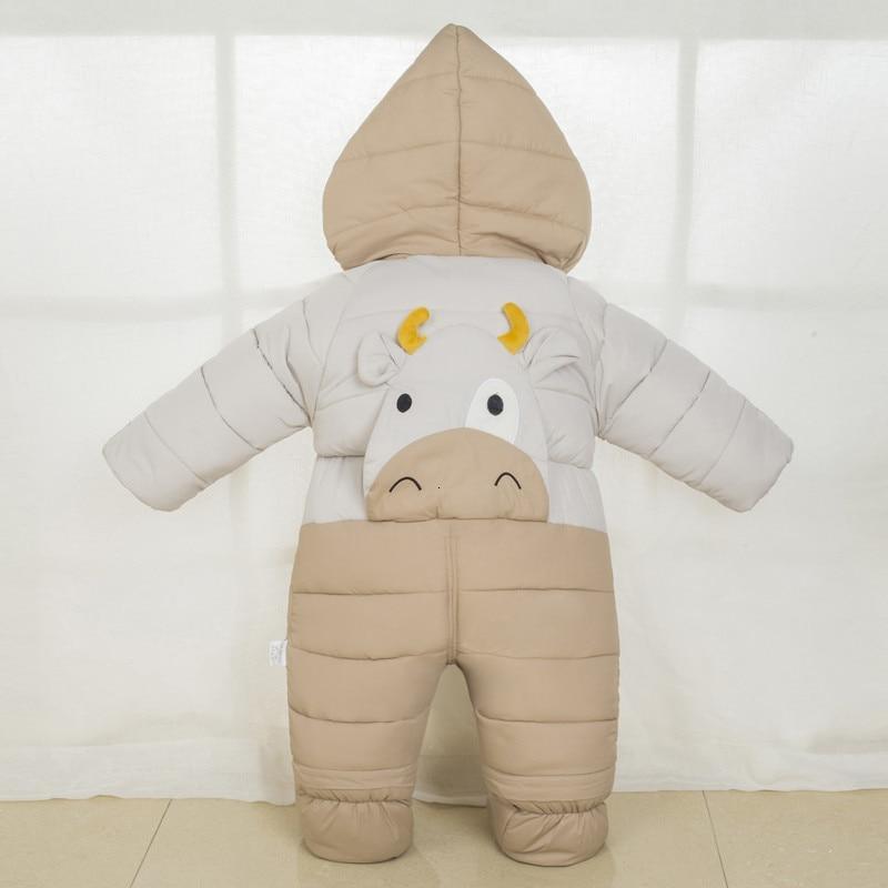 Baby winter snowsuit puffer Stevvex beige gray two-tone with animal face for babies on Tampa Home & Garden Store