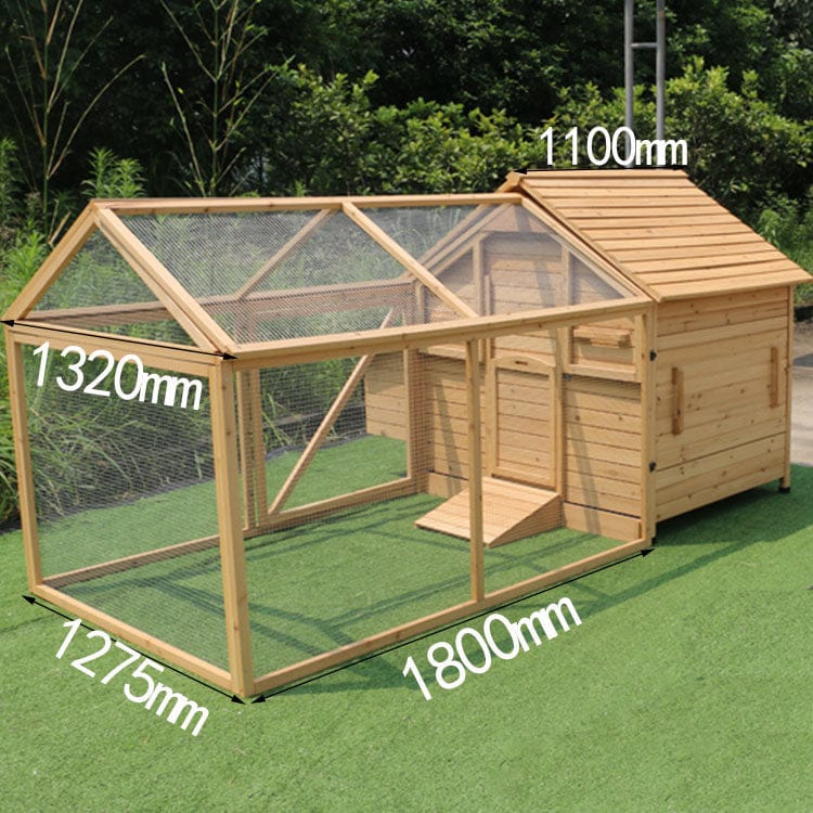 Wooden chicken coop with mesh run and egg house by DONJOHNSTYLE4URHOME Bird Cages & Stands on Tampa Home & Garden Store