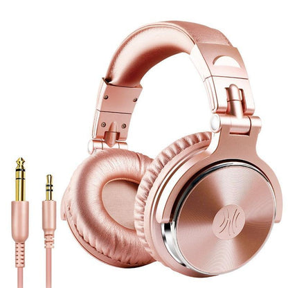 Stevvex wired over-ear headphones in rose gold with cushioned ear pads and 3.5mm plug on Tampa Home & Garden Store