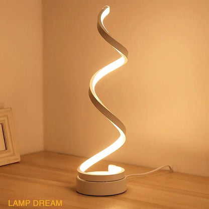 Led Spiral Table Lamp, Modern Curved Desk Light