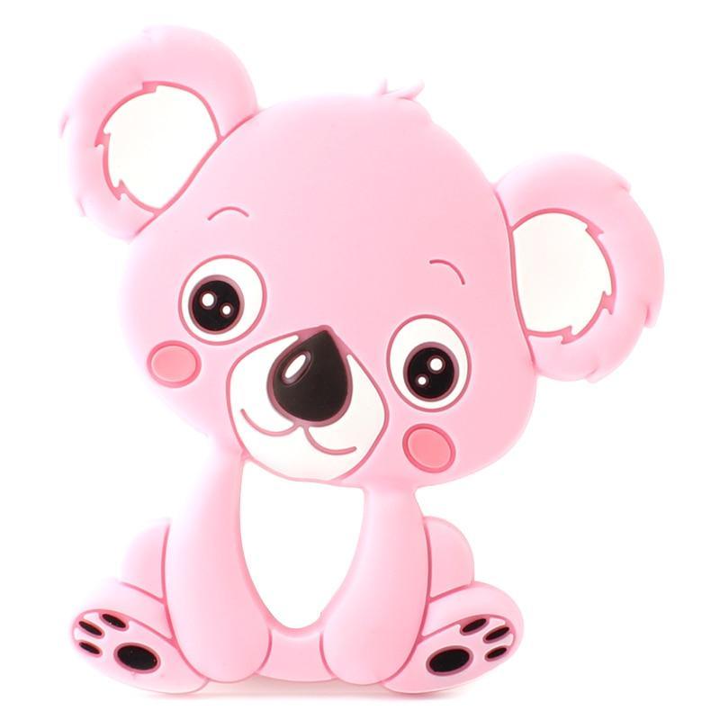 Stevvex pink silicone koala teether for babies on Tampa Home & Garden Store