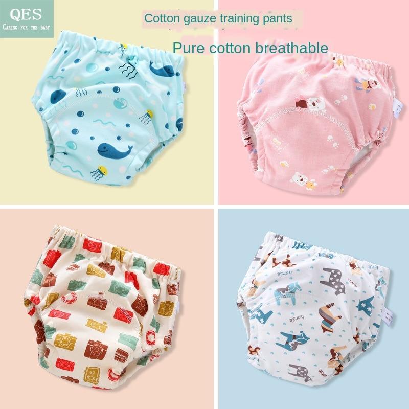 Stevvex baby training pants cloth diapers set of 4 with blue whale, pink animal, camera prints on Tampa Home & Garden Store