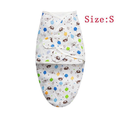 Stevvex baby swaddle sleepsack S with white wrap and colorful balloon and elephant print on Tampa Home & Garden Store