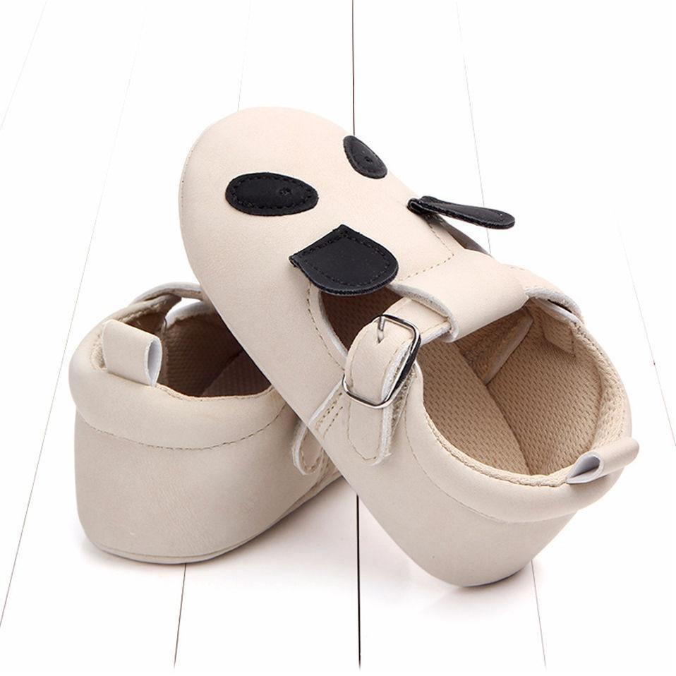 Stevvex baby first walker shoes beige cat design with strap buckle soft sole on Tampa Home & Garden Store