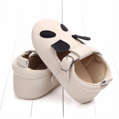 Stevvex baby first walker shoes beige cat design with strap buckle soft sole on Tampa Home & Garden Store