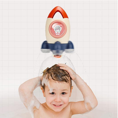 Baby Spin Water Spray Rocket bath toy Stevvex red top on Tampa Home & Garden Store