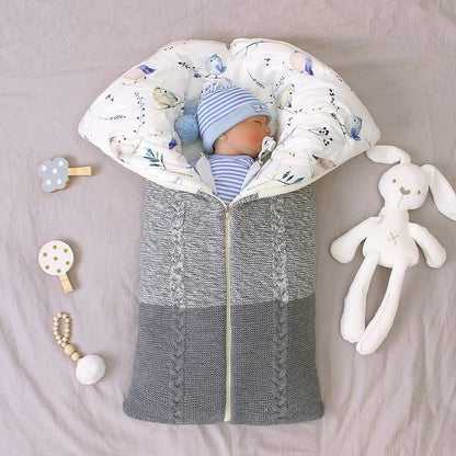 Newborn Knit Sleep Bag for Stroller Swaddle