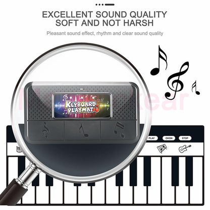 Electronic piano mat keyboard play mat for kids, Stevvex black with colorful label on Tampa Home & Garden Store