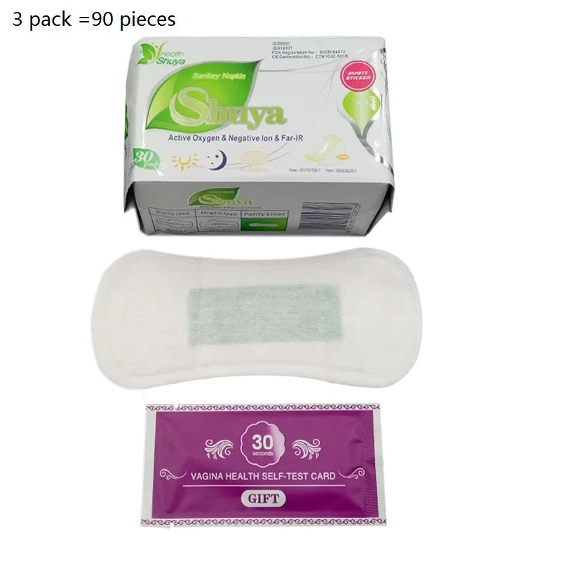 Shuya anion sanitary pads, 3 pack 90 pieces, 155mm cotton soft feminine hygiene by Silcy Skin on Tampa Home & Garden Store