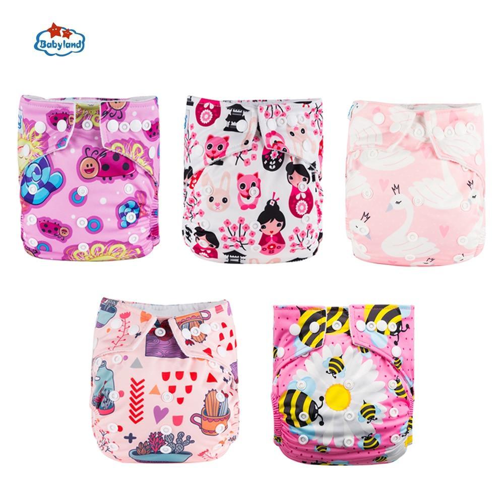 Stevvex 5-pack pocket cloth diapers with colorful prints for kids Babyland logo visible on Tampa Home & Garden Store