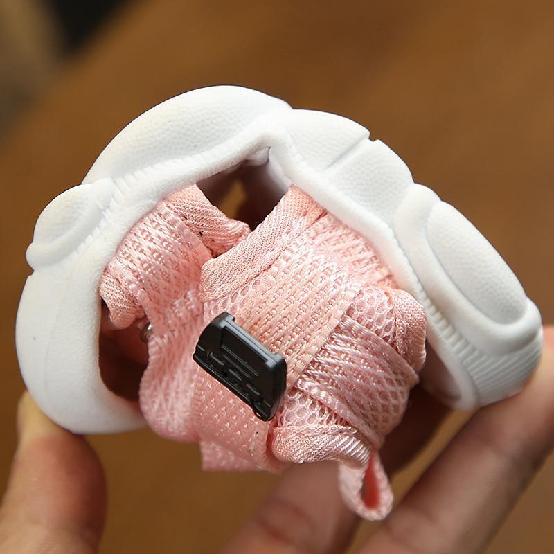 Baby sandals pink canvas toddler with adjustable strap and white sole on Tampa Home & Garden Store