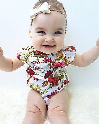 Floral baby romper set by Stevvex with headband and bow for girls on Tampa Home & Garden Store
