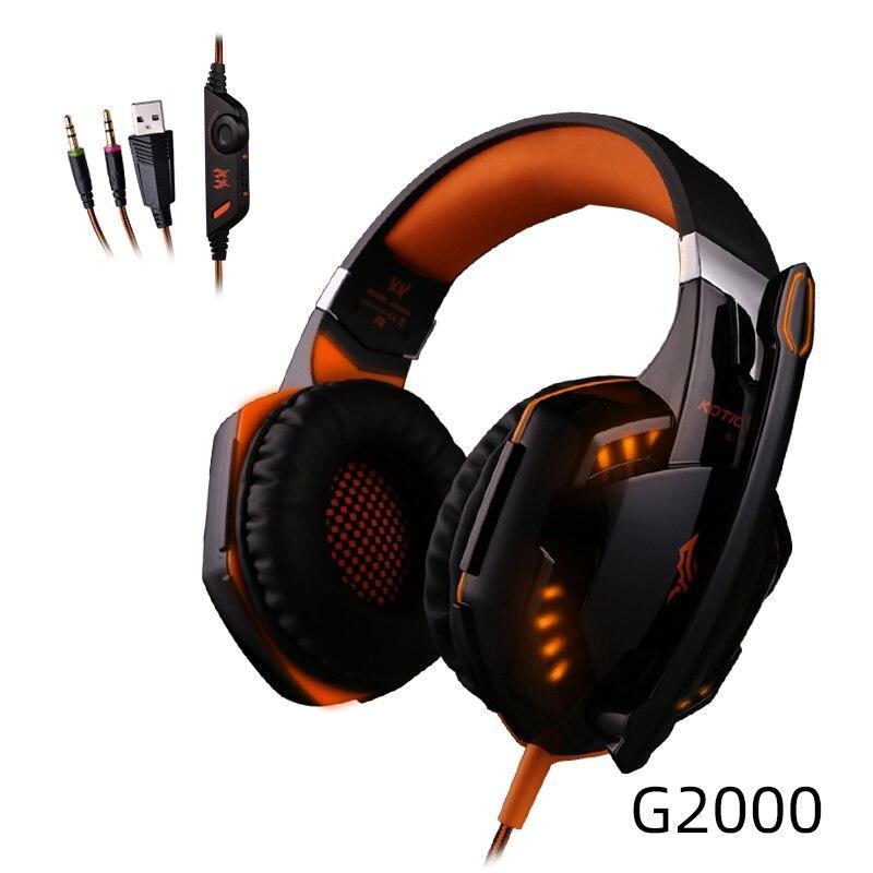Stevvex G2000 wired over-ear gaming headset with orange interior, black chassis on Tampa Home & Garden Store