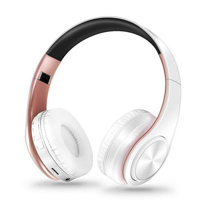 Stevvex Bluetooth Headphones with Microphone ST10S4219GBY, white and rose-gold over-ear on Tampa Home & Garden Store