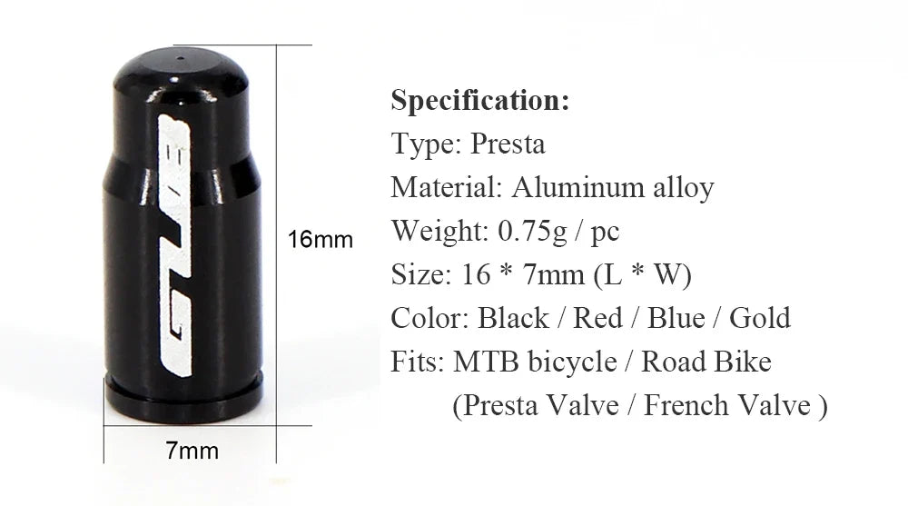 Aluminum valve stem cap black with white BikerZoneZ logo for Presta valves, MTB/road bikes on Tampa Home & Garden Store
