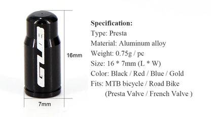 Aluminum valve stem cap black with white BikerZoneZ logo for Presta valves, MTB/road bikes on Tampa Home & Garden Store