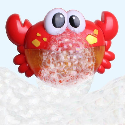 Stevvex baby bath toy crab bubble machine red with big eyes and on/off button releasing bubbles on Tampa Home & Garden Store