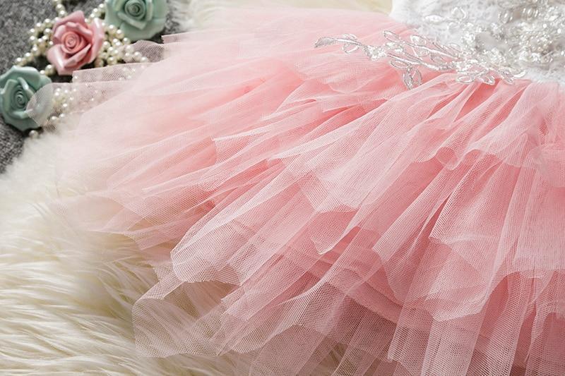 Stevvex pink lace-tulle baby dress with layered tutu for birthday and christening on Tampa Home & Garden Store