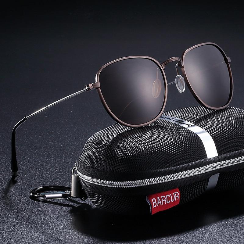 Stevvex aluminum hexagon sunglasses with polarized UV400 lenses, Barcur case included on Tampa Home & Garden Store