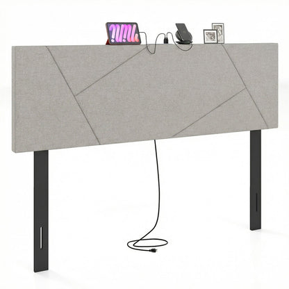 Headboard for Full Size Bed and Queen Geometric Upholstered Head Board