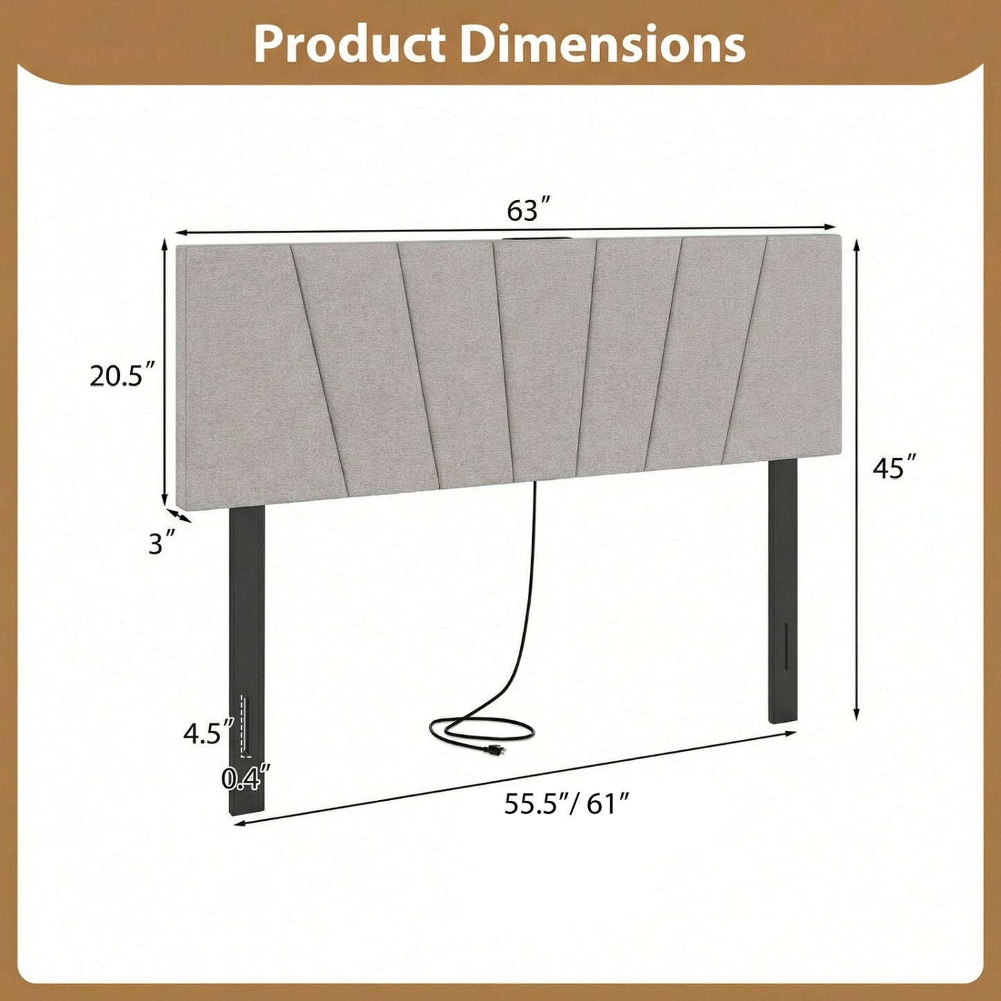 Headboard for Queen and Full Size Bed Geometric Upholstered Head Board