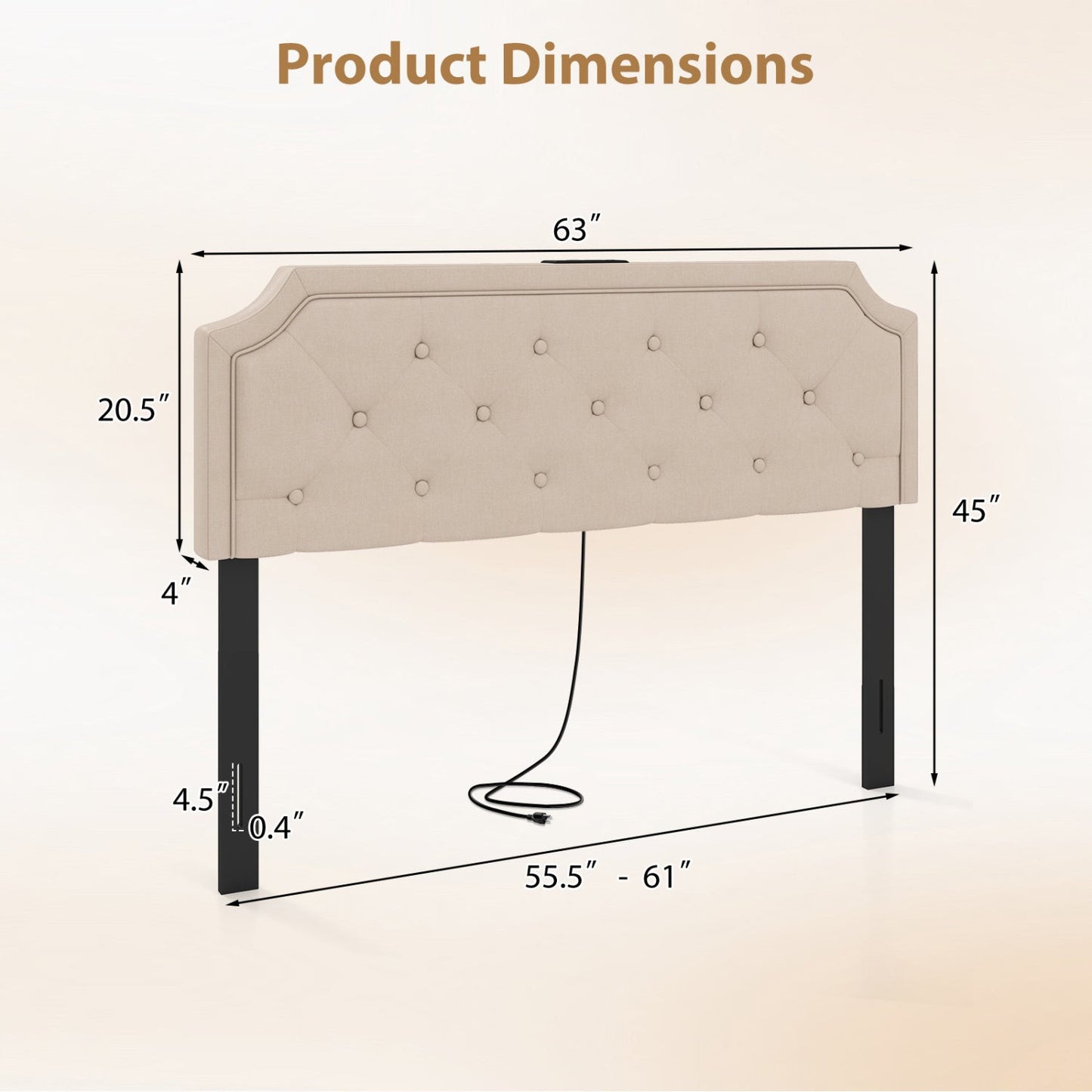 Headboard for Queen and Full Size Bed Tufted Upholstered Head Board