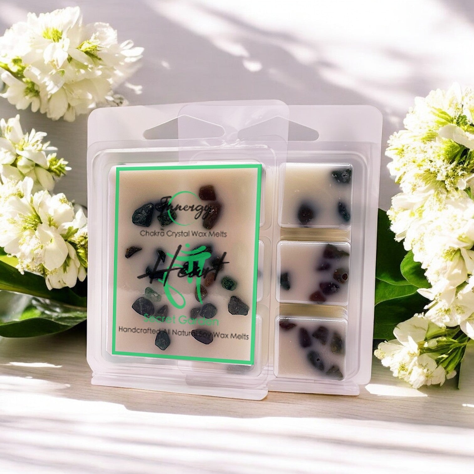 Heart Chakra Crystal-Enhanced Premium Coconut-Soy Wax Melts - Tampa Home & Garden Store