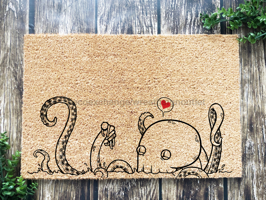Heart Octopus Doormat, Tentacles and Octopus Door Mat - Tampa Home & Garden Store