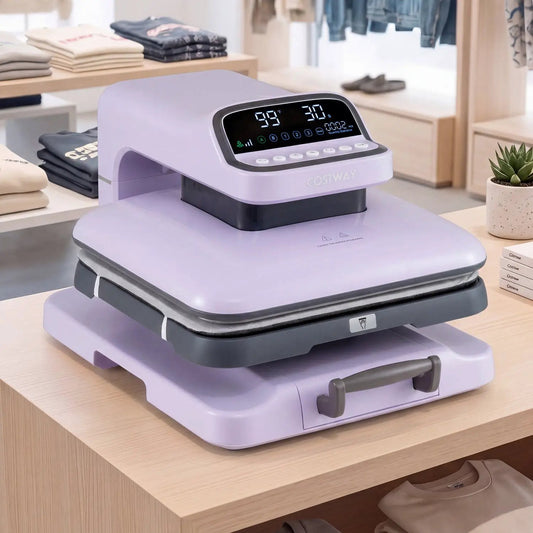 Heat press machine 15x15 DirectDeals lavender color with 1500W digital control on Tampa Home & Garden Store