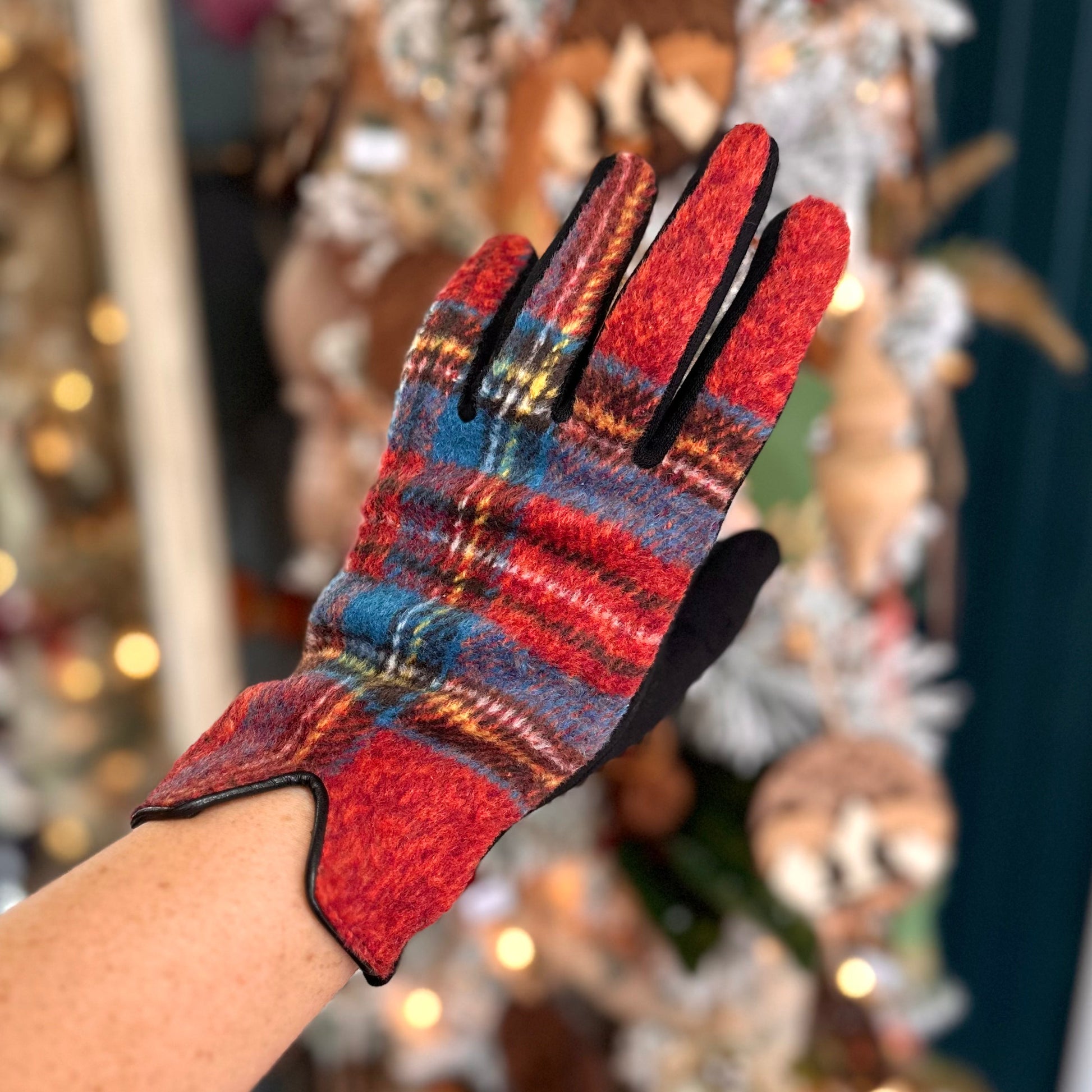 Heather Red Tartan Plaid Touchscreen Gloves - Tampa Home & Garden Store