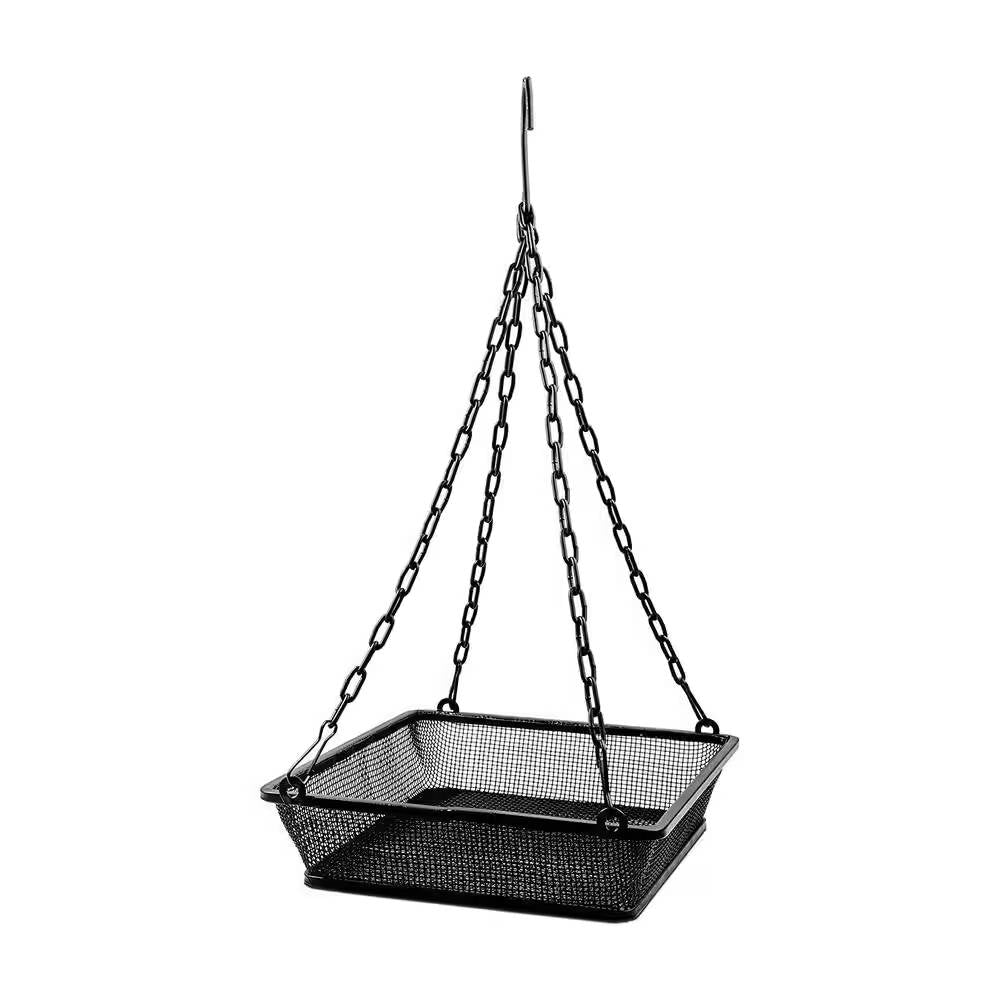 Heavy Duty Black Iron Mesh Bird Feeder Seed Tray with Easy to Hang Chain - Tampa Home & Garden Store