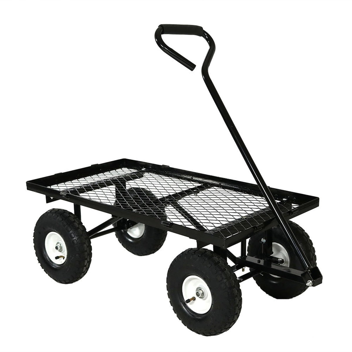 Heavy Duty Black Wheelbarrow Steel Log Garden Cart - Tampa Home & Garden Store