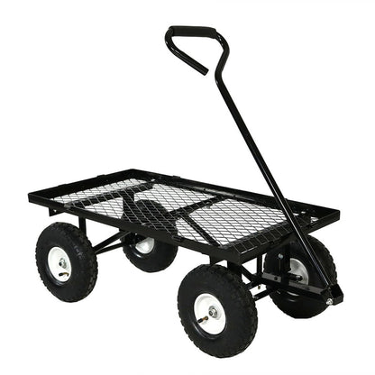 Heavy Duty Black Wheelbarrow Steel Log Garden Cart - Tampa Home & Garden Store