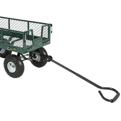 Heavy Duty Green Steel Garden Utility Cart Wagon with Removable Sides - Tampa Home & Garden Store