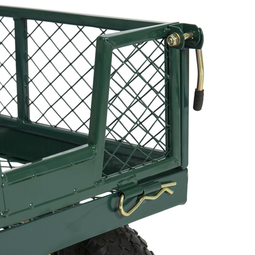 Heavy Duty Green Steel Garden Utility Cart Wagon with Removable Sides - Tampa Home & Garden Store