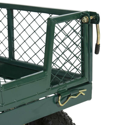 Heavy Duty Green Steel Garden Utility Cart Wagon with Removable Sides - Tampa Home & Garden Store