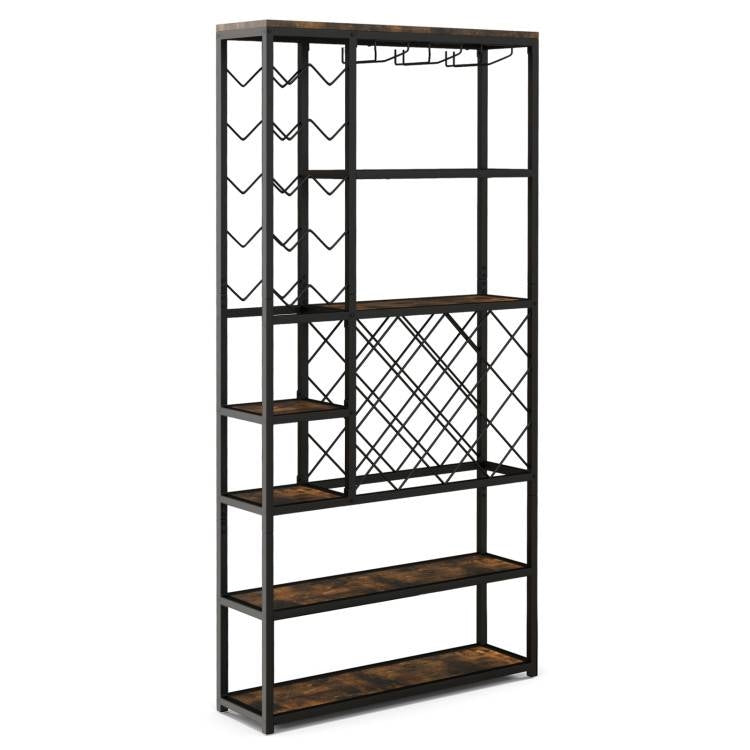 Heavy Duty Industrial Metal Wood 6 Tier Wine Rack Kitchen Storage Shelving Unit - Tampa Home & Garden Store