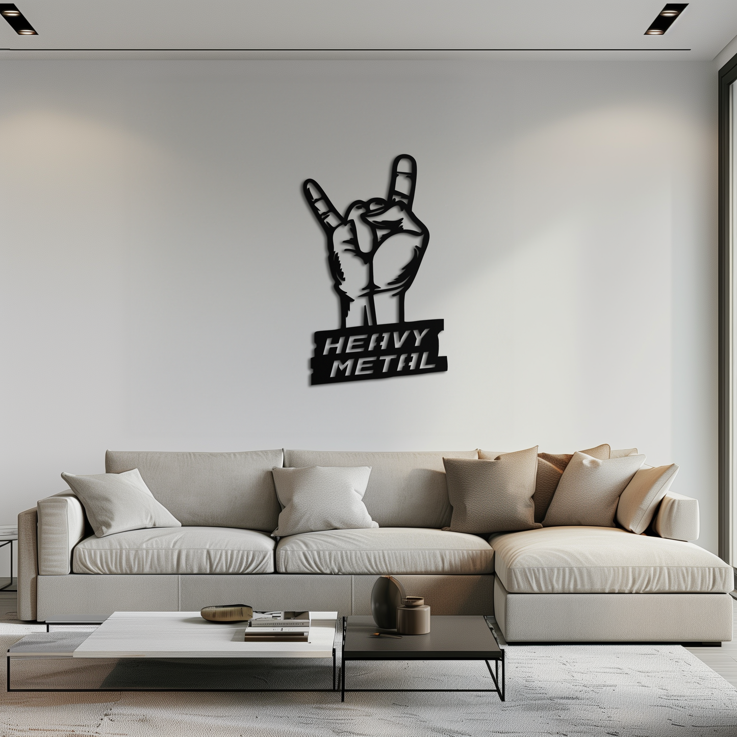 Heavy Metal Hand Sign Metal Wall Art – Bold Rock-Inspired Décor for Music Lovers- KAF700 - Tampa Home & Garden Store