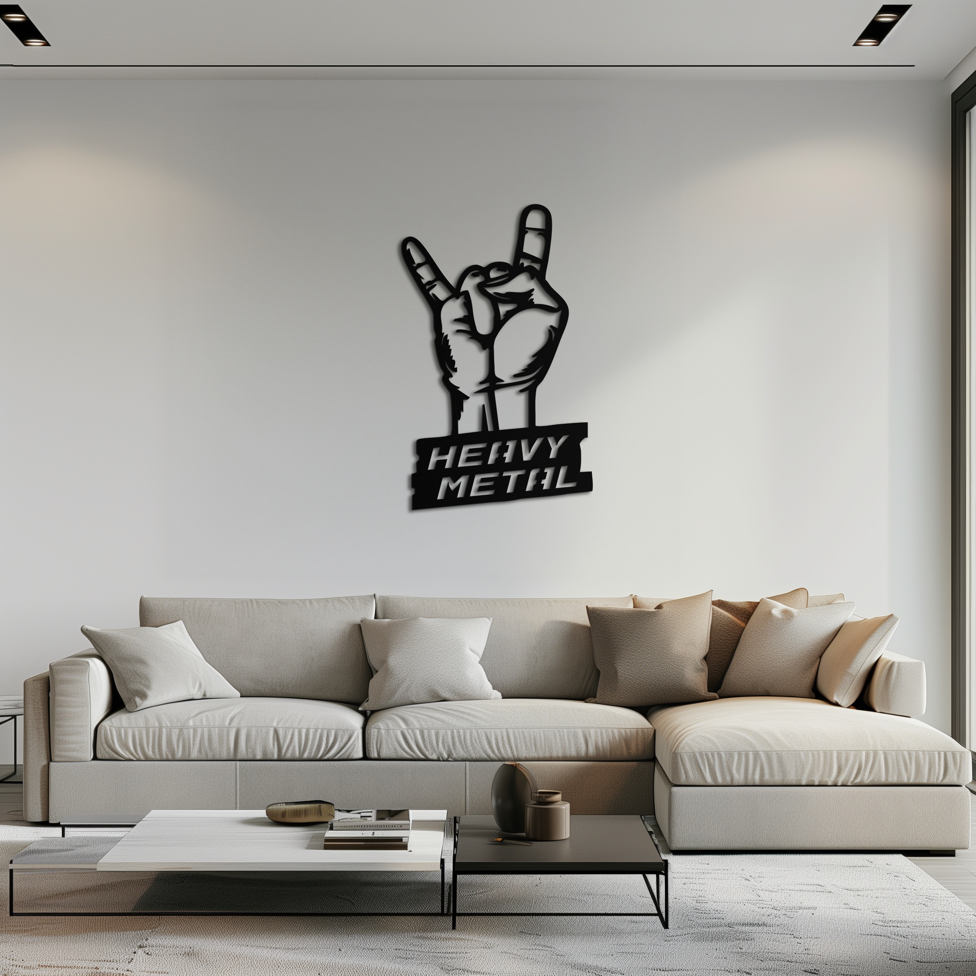 Heavy Metal Hand Sign Metal Wall Art – Bold Rock-Inspired Décor for Music Lovers- KAF700 - Tampa Home & Garden Store