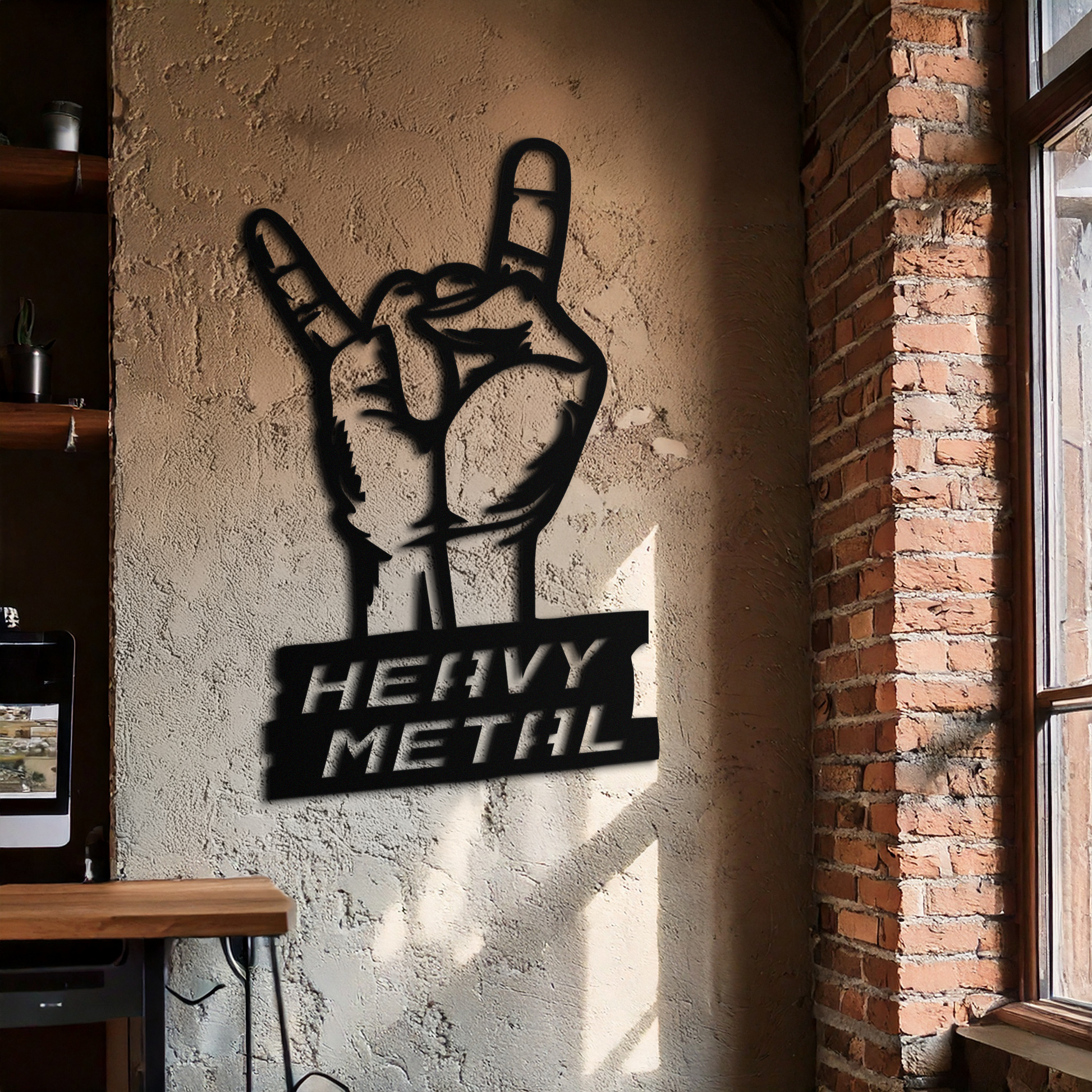 Heavy Metal Hand Sign Metal Wall Art – Bold Rock-Inspired Décor for Music Lovers- KAF700 - Tampa Home & Garden Store