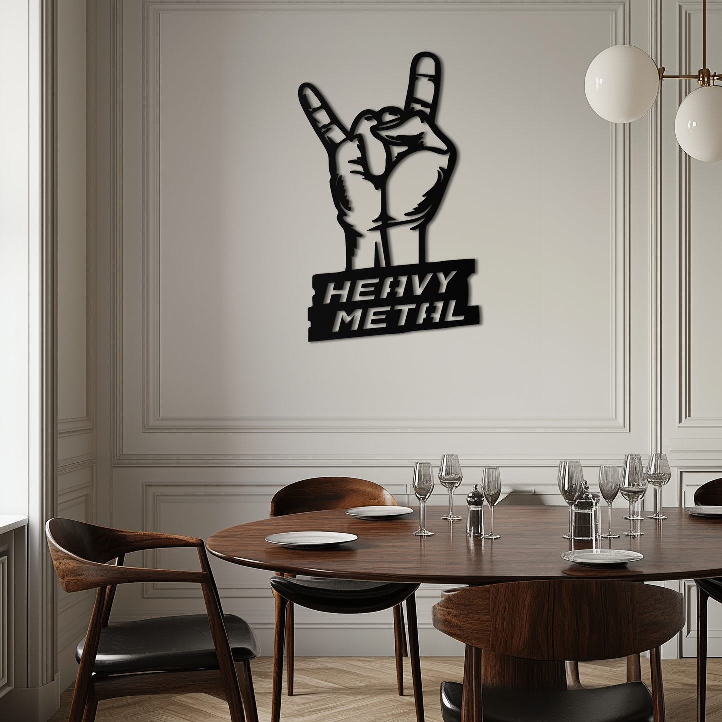 Heavy Metal Hand Sign Metal Wall Art – Bold Rock-Inspired Décor for Music Lovers- KAF700 - Tampa Home & Garden Store