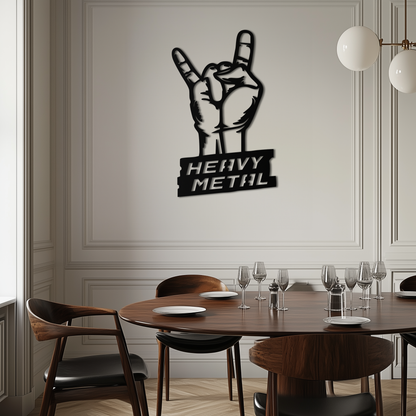 Heavy Metal Hand Sign Metal Wall Art – Bold Rock-Inspired Décor for Music Lovers- KAF700 - Tampa Home & Garden Store