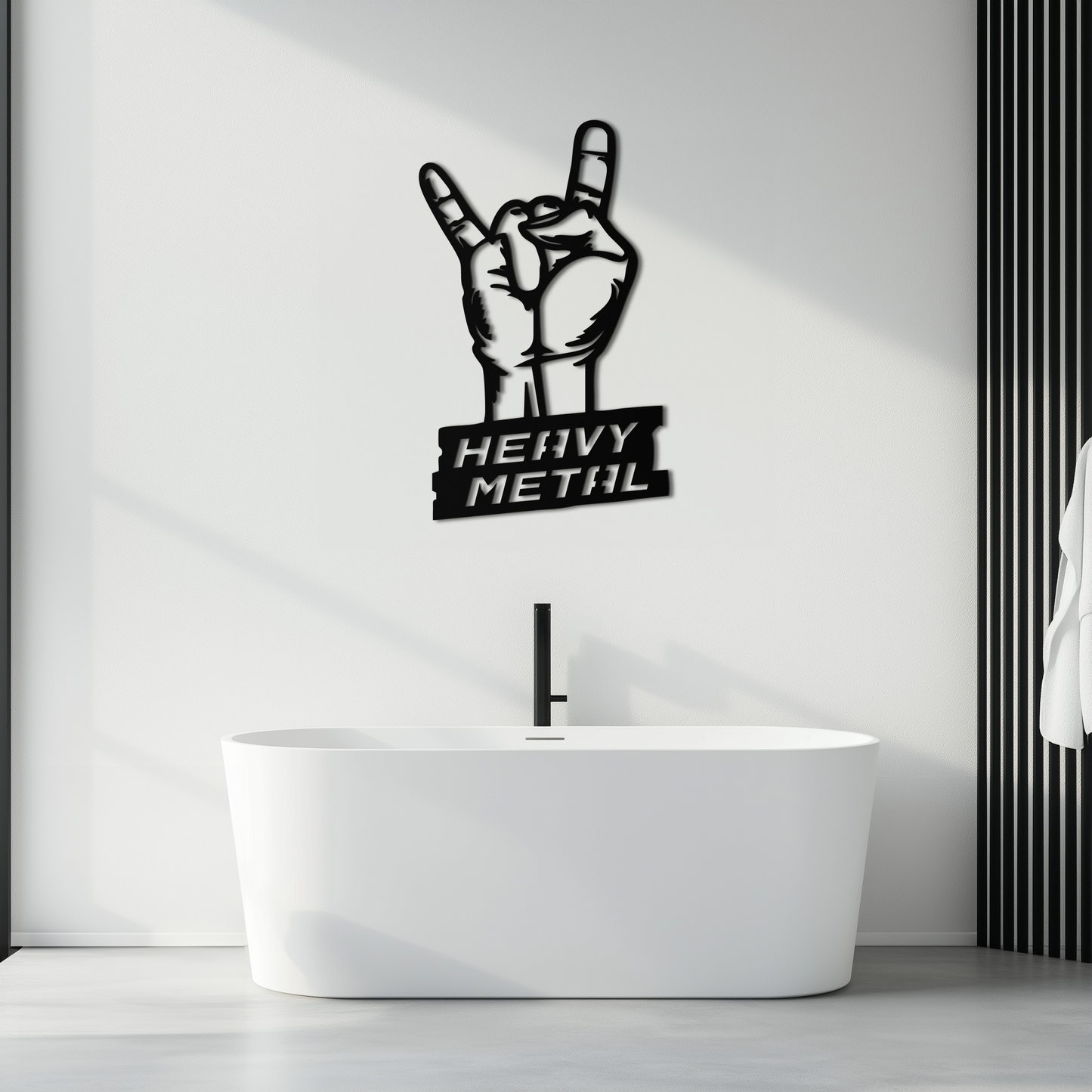 Heavy Metal Hand Sign Metal Wall Art – Bold Rock-Inspired Décor for Music Lovers- KAF700 - Tampa Home & Garden Store