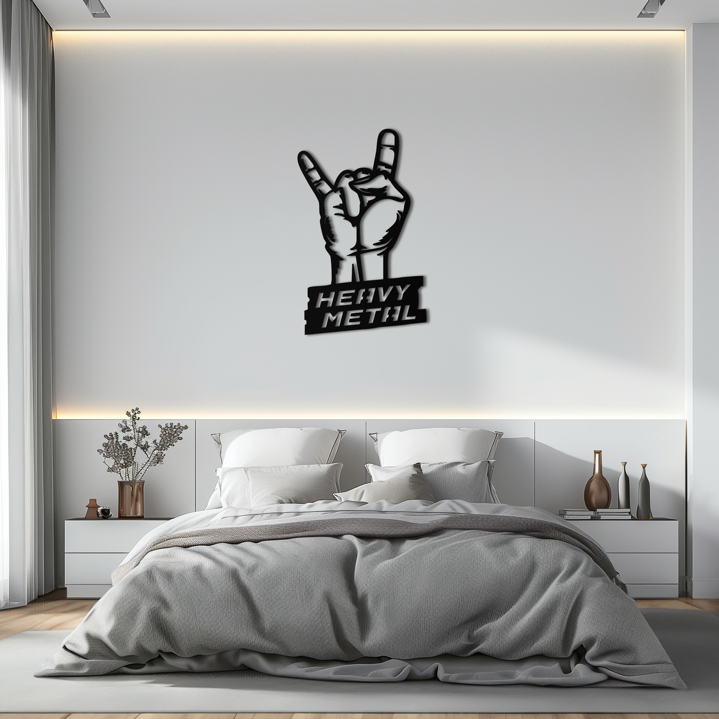 Heavy Metal Hand Sign Metal Wall Art – Bold Rock-Inspired Décor for Music Lovers- KAF700 - Tampa Home & Garden Store