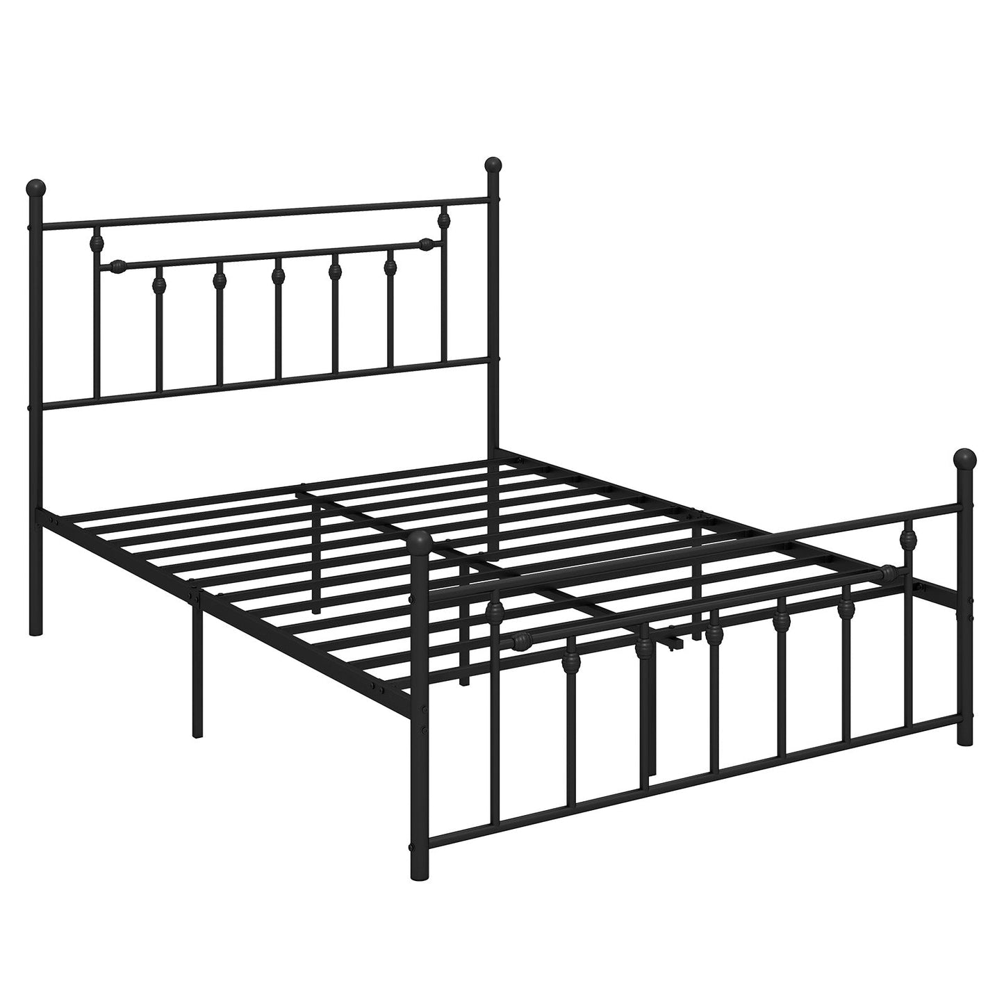 Base de cama de metal resistente de tamaño matrimonial/queen/individual con cabecero-tamaño matrimonial