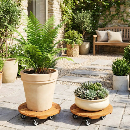 Rolling Plant Stand Set 2 With Lockable Casters