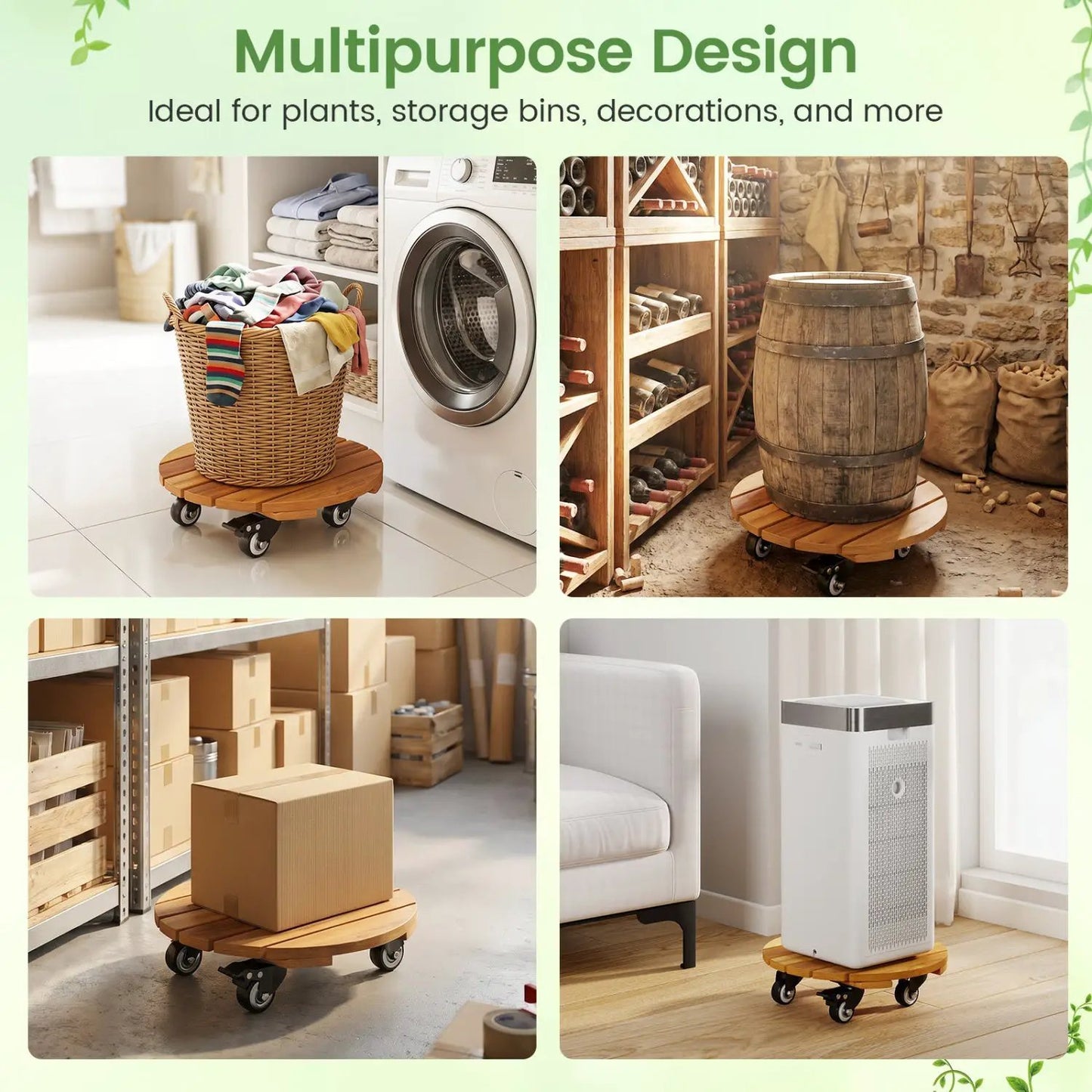 Rolling Plant Stand Set 2 With Lockable Casters