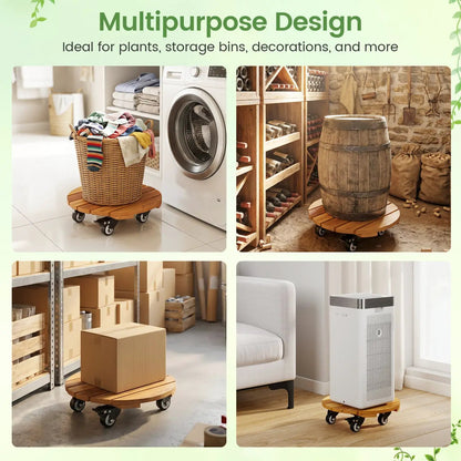 Rolling Plant Stand Set 2 With Lockable Casters