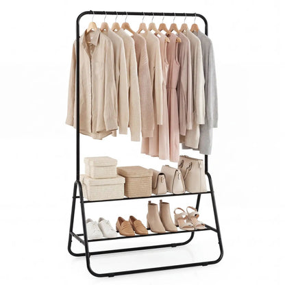Durable Clothes Rack With Hanging Rod and Shelves