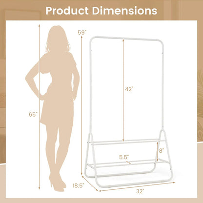 Durable Clothes Rack With Hanging Rod and Shelves